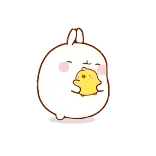 🤗 kelinci, anak ayam, Molang, imut, teman, kartun telegram sticker