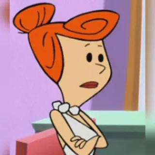 😐 Wilma Flintstone The Flintstones アニメ, キャラクター, フリントストーン, ウィルマ, ハンナ・バーベラ telegram sticker