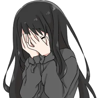 🫣 anime, ragazza, triste, piangendo, emotivo, solo/a, depresso/a telegram sticker