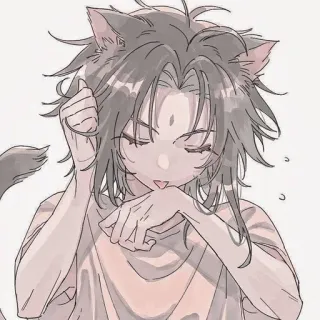 🌟 Anime, Orelhas de gato, Fofo, Arte, Arte digital, Kawaii telegram sticker