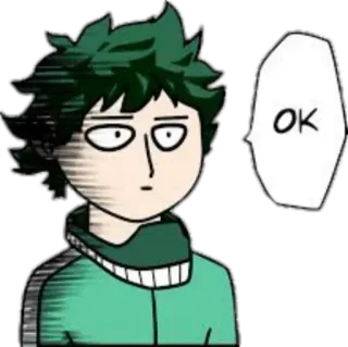 😕 Izuku Midoriya My Hero Academia OK anime, manga, character, funny, okay, my hero academia, deku whatsapp sticker