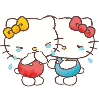 😭 Hello Kitty Hello Kitty, smutny, płacz, słodki, kawaii telegram sticker