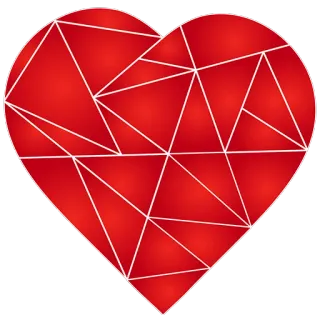❤ сердце, любовь, красный, полигон, геометрический, день святого валентина, абстракция telegram sticker