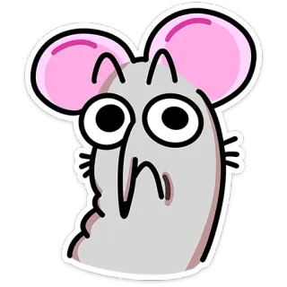 😟 쥐, 만화, 동물, 캐릭터, 웃긴 telegram sticker