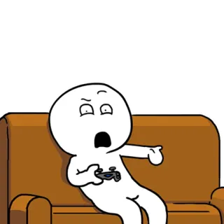 😦 cartoon, character, game, couch, shocked, worried telegram sticker