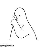 🔝 nhân vật, hoạt hình, màu trắng telegram sticker