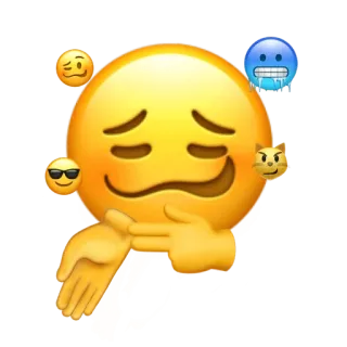 🥵 emoji, pointing, cute, yellow, face, smile telegram sticker