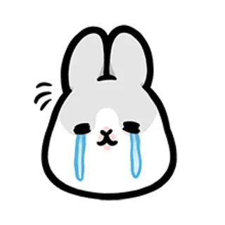 😋 哭, 伤心, 兔子, 兔兔, 卡通, 眼泪 telegram sticker