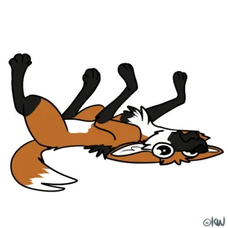🥺 volpe, animale, cartone animato, disegno, carino, sdraiato, divertente telegram sticker