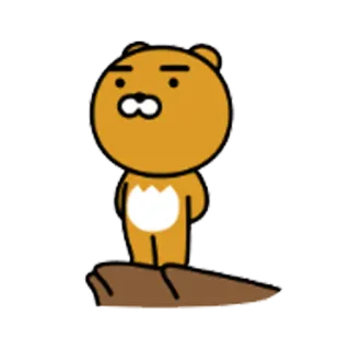 😶 Ryan kakao friends, ryan, медведь, персонаж, стикер whatsapp sticker
