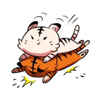🐯 호랑이, 동물, 귀여운, 장난기, 스티커 telegram sticker