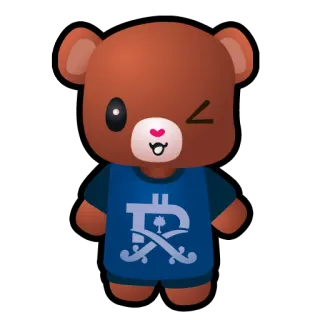 😉 ursinho, piscadela, fofo, desenho animado, arte digital, amigável telegram sticker