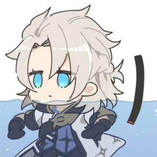 🤡 Albedo Genshin Impact Anime, Chibi, Albedo, Genshin Impact, Personagem de videogame whatsapp sticker