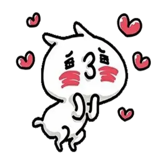 😚 3 cartoon, hearts, cute, sticker telegram sticker