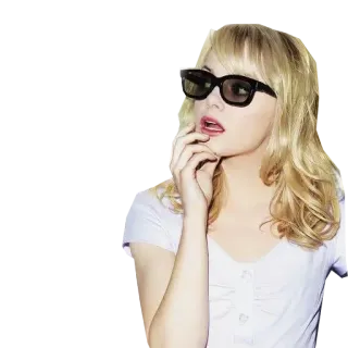 💁 Emma Stone 유명인, 여배우, 여자, 안경 telegram sticker