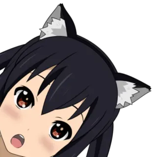 😍 Anime, Mädchen, Katzenohren, niedlich, gucken telegram sticker
