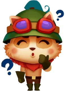 ❓ Teemo League of Legends Teemo, League of Legends, fofo, videogame, personagem, Moba, animado telegram sticker