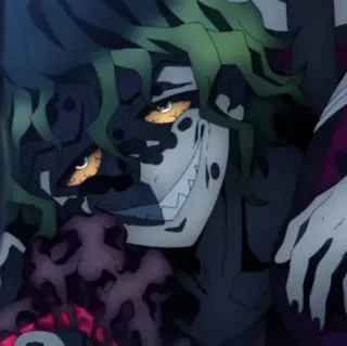💀 Gyutaro Demon Slayer Аниме, Демон, Гютаро, Злодей whatsapp sticker