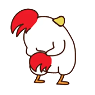 😙 Huhn, Tier, Cartoon, Vogel, Nutztier, traurig, verzweifelt telegram sticker