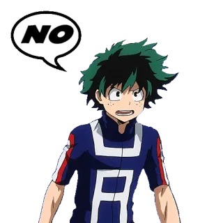 👎 Izuku Midoriya My Hero Academia NO Anime, My Hero Academia, Izuku Midoriya, No, MHA telegram sticker
