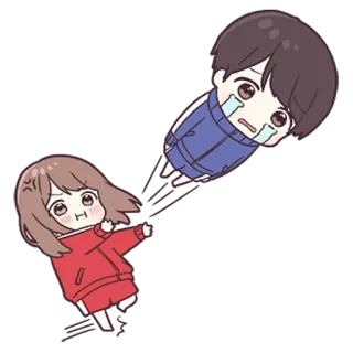❤️ anime, cartoon, crying, sad, upset, chibi, kawaii whatsapp sticker