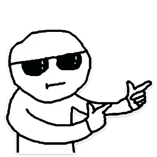 😎 Dessin animé, Personnage, Sticker, Lunettes de soleil, Pointer, Cool whatsapp sticker