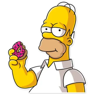 🍩 Homer Simpson The Simpsons homer simpson, the simpsons, donut, cartoon character, yellow telegram sticker