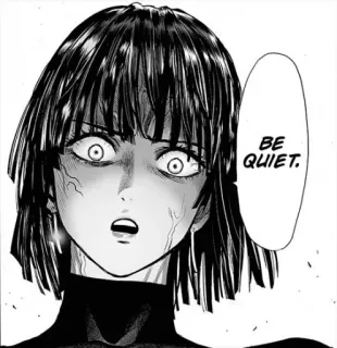 🥊 Fubuki One-Punch Man BE QUIET. Anime, Manga, One Punch Man, Fubuki, Cicho telegram sticker