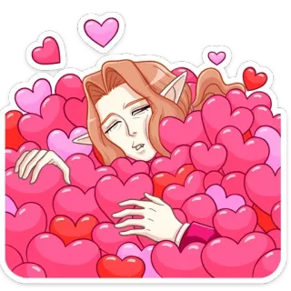 ❤️ hearts, love, vampire, cartoon, affection, romance telegram sticker