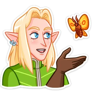 🦋 elfe, schmetterling, fantasie, cartoon, figur, magisch, wesen telegram sticker