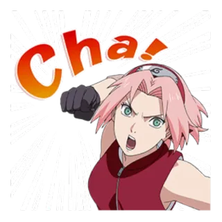 👊 Sakura Haruno Naruto Cha! Аниме, Манга, Сакура, Наруто, Удар, Персонаж, Наклейка telegram sticker
