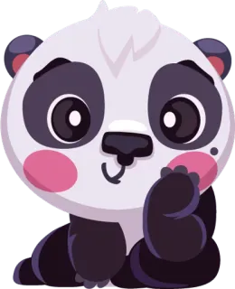 😊 Panda, Fofo, Animal, Kawaii, Adesivo, Desenho animado telegram sticker