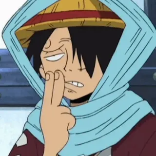 👒 Luffy One Piece Anime, Manga, One Piece, Luffy, Postać, Słomkowy kapelusz, Kreskówka telegram sticker