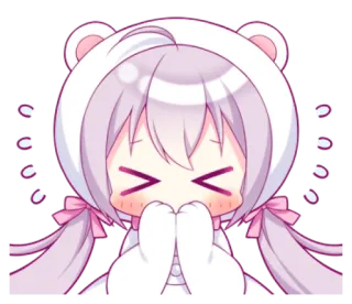 💭 Аниме, Каваи, Милый, Персонаж, Медведь, Толстовка whatsapp sticker