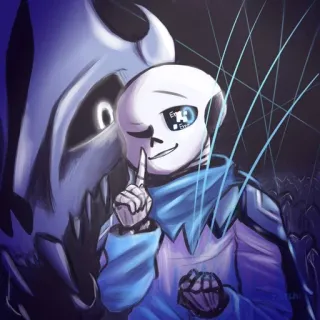 💙 Sans Undertale sans, undertale, skelett, blau telegram sticker