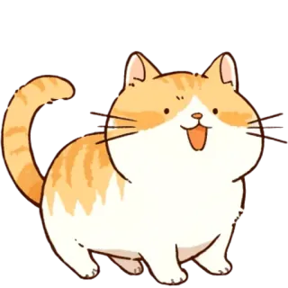 😀 gatto, animale, carino, adesivo, arancione, gatto tigrato telegram sticker