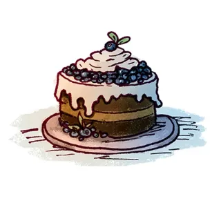 🍰 cake, blueberry, dessert, food, sweet telegram sticker