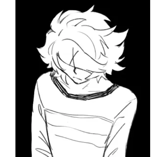 😑 Anime, Boceto, Dibujo animado, Personaje telegram sticker