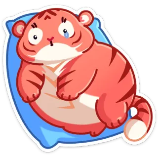 😢 tigre, triste, desenho animado, animal, fofo, ilustração whatsapp sticker