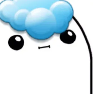 😐 облако, персонаж, мультфильм, милый whatsapp sticker