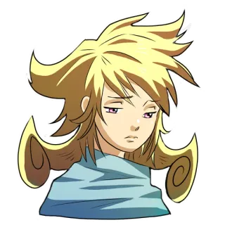 😔 Anime, Mangá, Cabelo Loiro, Personagem, Retrato telegram sticker