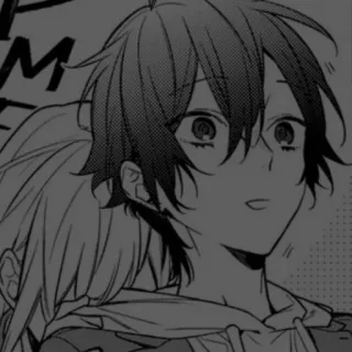 🪡 Anime, Manga, Karakter, Ilustrasi, Persahabatan, Hitam putih telegram sticker