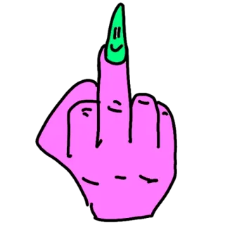 🖕 jari tengah, gestur ofensif, kasar, gestur tangan, kartun telegram sticker
