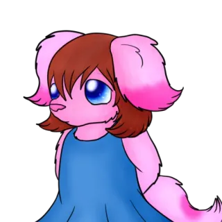 🐶 cane, anime, cartone animato, rosa, personaggio, carino telegram sticker