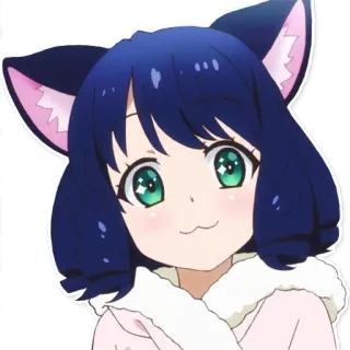 🙂 Аниме, Кот, Девушка, Милый, Нэко, Каваий telegram sticker