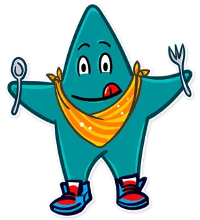 🍕 star, cartoon, food, spoon, fork, hungry telegram sticker