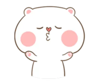 ☺️ Bär, Cartoon, Tier, Süß, Kawaii, Liebe, Kuss, Herz telegram sticker