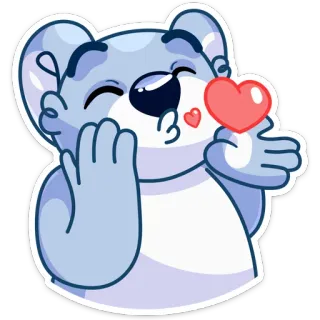 😘 beruang, ciuman, cinta, hati, kartun, hewan, lucu, emoji whatsapp sticker