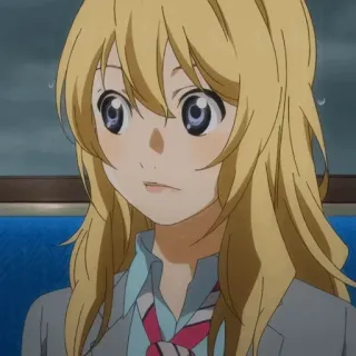 💛 Kaori Miyazono Your Lie in April Anime, Personage, Blond, Meisje, Kaori Miyazono, Your Lie in April telegram sticker