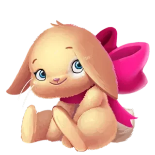 ☺️ bunny, rabbit, cute, animal, bow, kawaii, cartoon telegram sticker